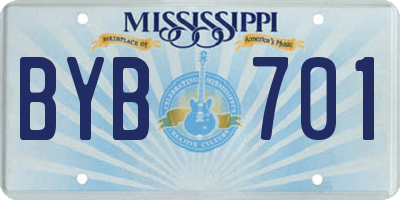 MS license plate BYB701