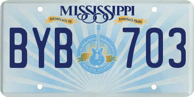 MS license plate BYB703