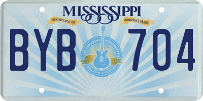 MS license plate BYB704