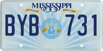 MS license plate BYB731