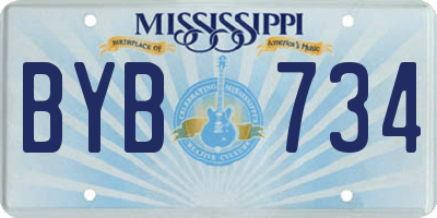 MS license plate BYB734