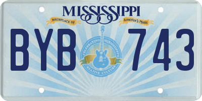 MS license plate BYB743