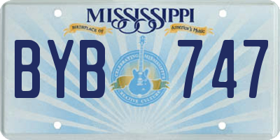 MS license plate BYB747