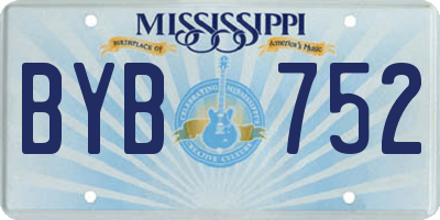 MS license plate BYB752