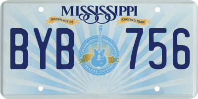 MS license plate BYB756