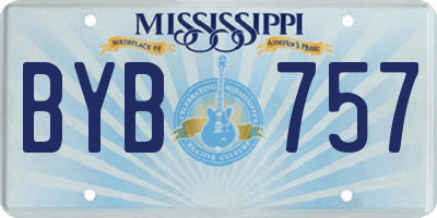 MS license plate BYB757