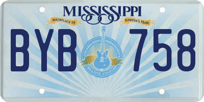 MS license plate BYB758