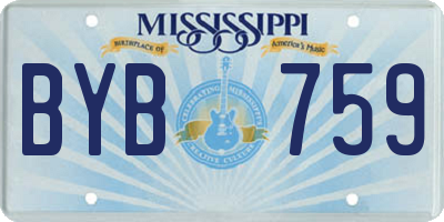 MS license plate BYB759
