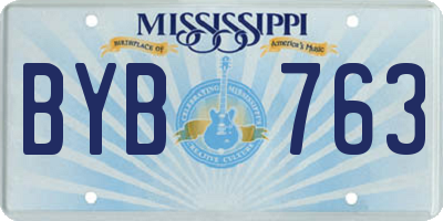MS license plate BYB763