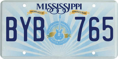 MS license plate BYB765