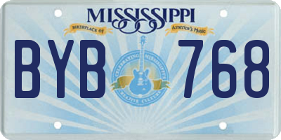 MS license plate BYB768