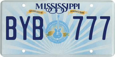 MS license plate BYB777