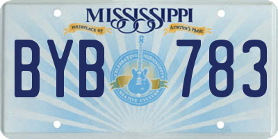 MS license plate BYB783