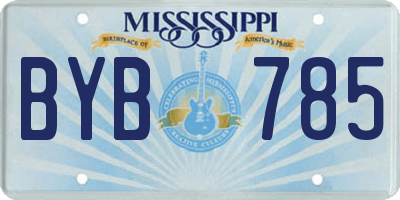 MS license plate BYB785
