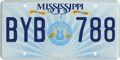 MS license plate BYB788