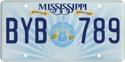 MS license plate BYB789