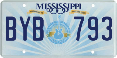 MS license plate BYB793