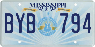 MS license plate BYB794