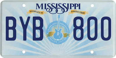 MS license plate BYB800