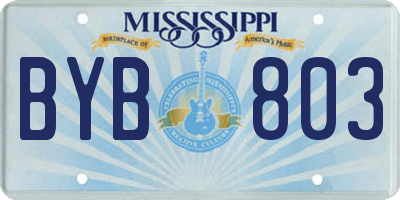 MS license plate BYB803