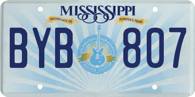 MS license plate BYB807