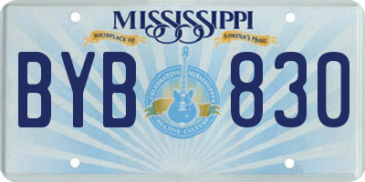 MS license plate BYB830