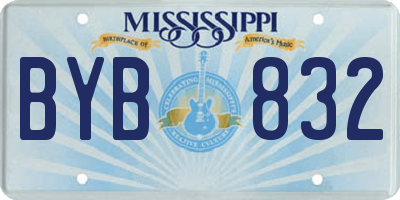 MS license plate BYB832