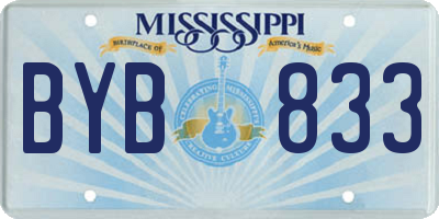 MS license plate BYB833