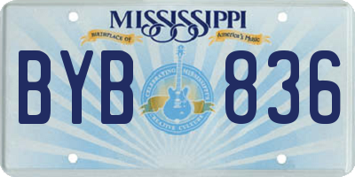 MS license plate BYB836