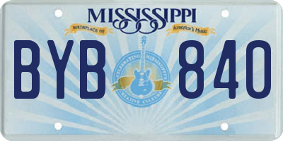MS license plate BYB840