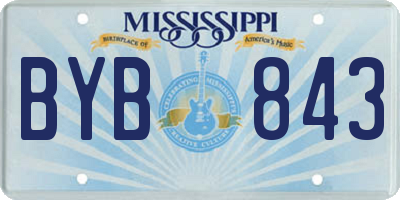 MS license plate BYB843