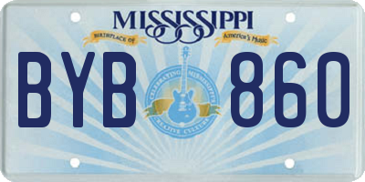MS license plate BYB860