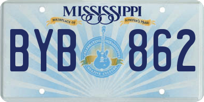 MS license plate BYB862
