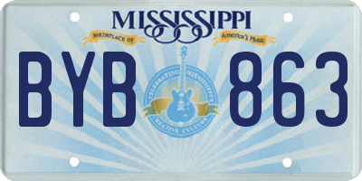 MS license plate BYB863