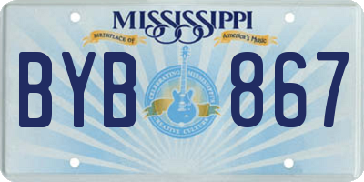 MS license plate BYB867