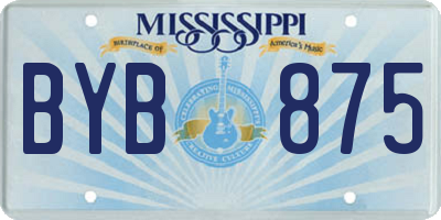 MS license plate BYB875