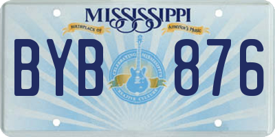 MS license plate BYB876