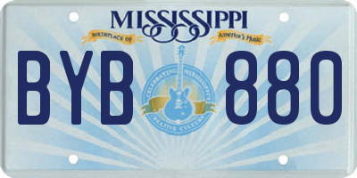 MS license plate BYB880