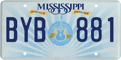 MS license plate BYB881