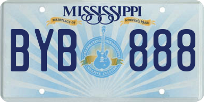 MS license plate BYB888