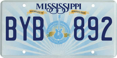 MS license plate BYB892