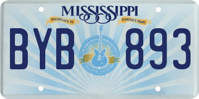MS license plate BYB893