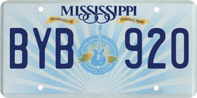 MS license plate BYB920