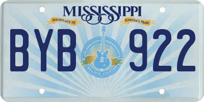 MS license plate BYB922