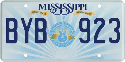 MS license plate BYB923