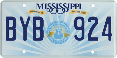 MS license plate BYB924