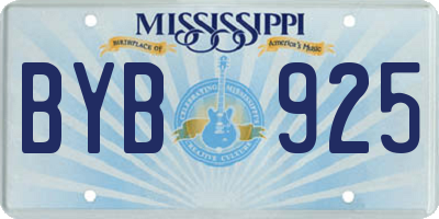 MS license plate BYB925