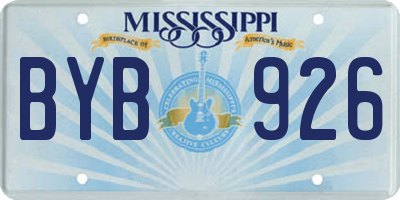 MS license plate BYB926