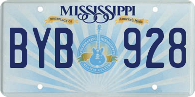 MS license plate BYB928