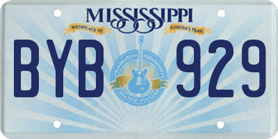 MS license plate BYB929